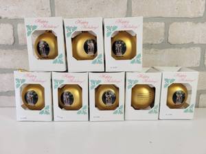 lot 549 image: (8) New Ulm, MN Bohemian Statue Christmas Bulb Ornaments