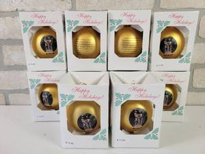 lot 556 image: (10) New Ulm, MN Bohemian Statue Christmas Bulb Ornaments
