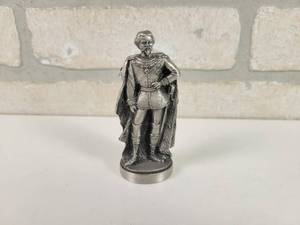 lot 570 image: Pewter King Ludwig II Beer Stein Topper Figure (3.5 Tall) - Made in Germany