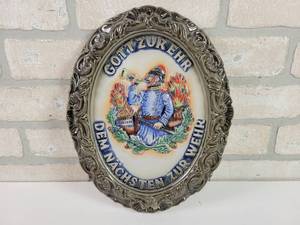 lot 571 image: Gotzzurehr Dem Nachsten Zur Wehr Gotzzuhr to defend the next Wall Plaque - Made in Germany
