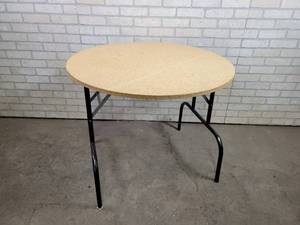lot 605 image: Round Folding Table - 36 Diameter x 29.5 Tall - NO SHIPPING