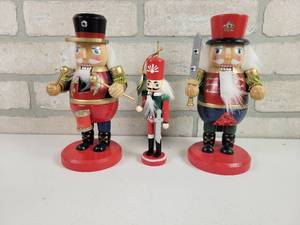 lot 614 image: (3) Kurt S. Adler Solid Wood Nutcrackers - (2) 8 Tall and (1) 6 Tall