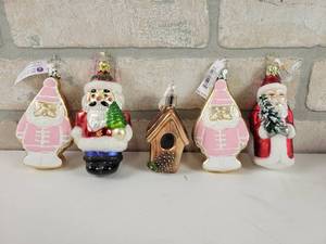 lot 709 image: (5) Handmade Inge-Glas Glass Ornaments - Made in Germany