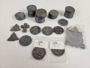 lot 755 image: (50) Assorted Pocket Tokens  Medals