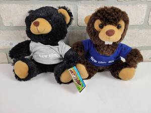 lot 774 image: (2) New Ulm, MN Plush Toys - Bear and Beaver - Really Soft