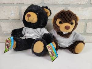 lot 775 image: (2) New Ulm, MN Plush Toys - Bear and Beaver - Really Soft