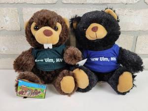 lot 776 image: (2) New Ulm, MN Plush Toys - Bear and Beaver - Really Soft