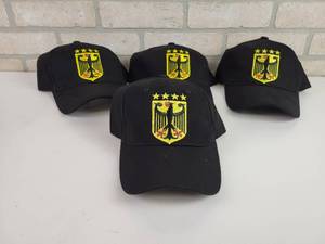 lot 856 image: (4) German Coat of Arms Baseball Caps