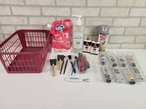lot 885 image: Lot of Oil Paints, Hand Sanitizer, paint Brushes and More - NO SHIPPING