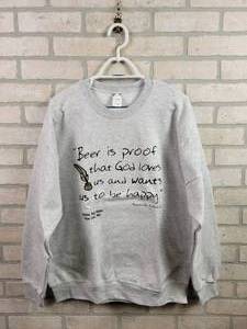 lot 793 image: Lot of (3) NEW Large Crewneck Sweatshirts Beer is Proof that God Loves Us and Wants Us to Be Happy - Benjamin Franklin