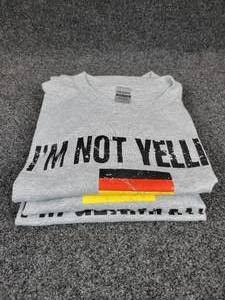 lot 830 image: Lot of (3) NEW 2XL Short Sleeved T-Shirts Im Not Yelling, Im German
