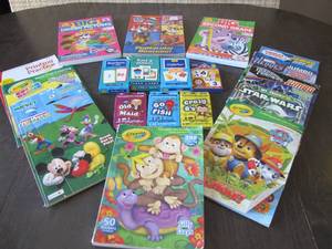 Variety of Jumbo Coloring Books and Flashcards