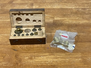 lot 28 image: Antique Brass Scale Weights