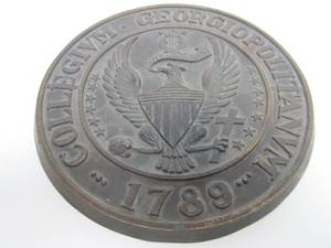 lot 51 image: Old Antique Solid Bronze Door Plaque from Georgetown University