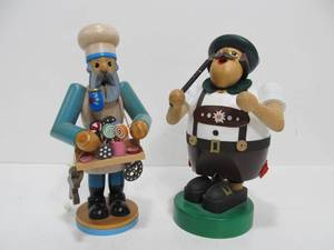 lot 74 image: Pair of German Wood Smoker Dolls