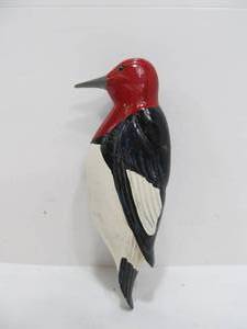lot 109 image: Signed Vintage Hand Painted Cast Iron Woodpecker Door Knocker