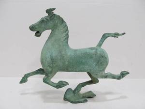 lot 110 image: Vintage Style Bronze Oriental Running Horse Sculpture