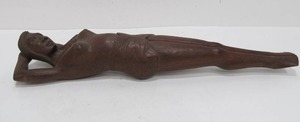 lot 111 image: Vintage Hand Carved Figural Nude Wooden Nut Cracker