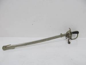 lot 130 image: Ornate Vintage Military Style Ceremonial Sword LETTER OPENER wScabbard