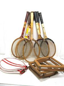lot 188 image: Nice Lot of Vintage Wooden Tennis Rackets