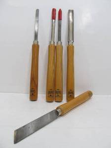 lot 217 image: Nice Set of 5 Shop Smith Lathe Chisels