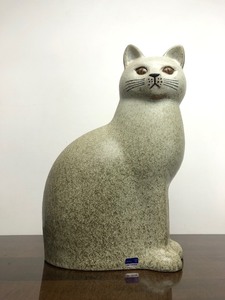 lot 3 image: Fantastic Large Signed LISA LARSON Sweden Art Pottery Cat Sculpture