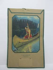 lot 235 image: Large Original 1922 Advertising Calendar featuring Sacajawea Print 