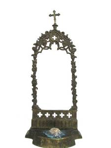 lot 245 image: Antique Ornate Brass Catholic Altar Piece