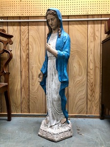 lot 2 image: LARGE CementConcrete Garden Statue of Mary