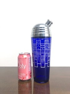 lot 98 image: Awesome Original 1930s Deco Cobalt Blue Cocktail Shaker wRecipes