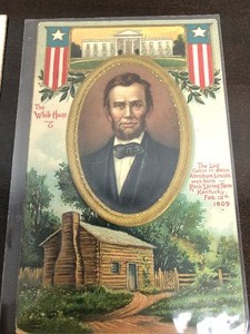 lot 171 image: Collection of Antique Patriotic Postcards Featuring Abraham Lincoln