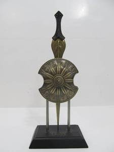 lot 269 image: TROY Movie Sword & Shield of Achilles Metal Letter Opener Set