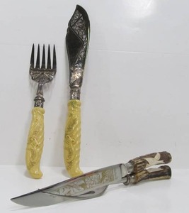 lot 275 image: Excellent Quality old Vintage Carving Sets
