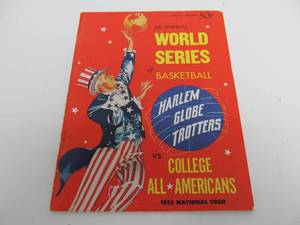 lot 255 image: Vintage 1955 World Series of Basketball Harlem Globetrotters World Tour Program