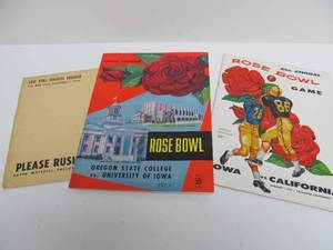 lot 259 image: 2 Vintage 1950s ROSE BOWL College Football Programs