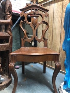 lot 293 image: Ornate Antique Piano or Side Chair wStorage