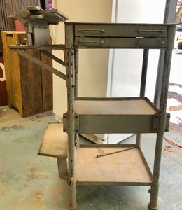 lot 294 image: Very Cool Heavy Duty 1930s era Industrial Steel Shop Table