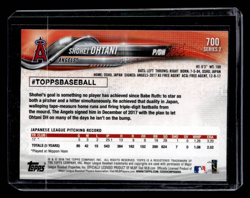 2018 Topps Shohei Ohtani Rookie #700