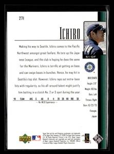 2001 Upper Deck Ichiro Suzuki Rookie Card #271