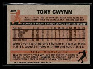 1983 Topps Tony Gwynn Rookie Card #482