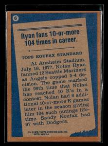 1978 Topps Nolan Ryan Record Breaker #6