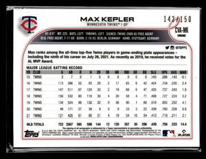 2022 Topps Chrome Blue Wave Refractor Autograph Max Kepler Serial #142150