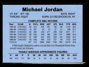 1991 Broders Michael Jordan Baseball Rookie 1986 Topps Style