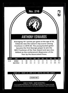 2020 NBA Hoops Anthony Edwards Rookie #216