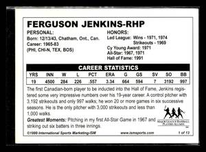 1999 ISM Ferguson Jenkins Autographed Card
