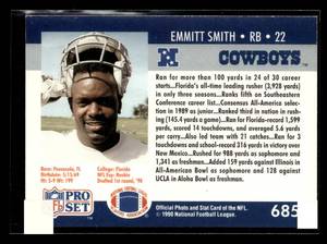 1990 Pro Set Emmitt Smith Rookie Card #685
