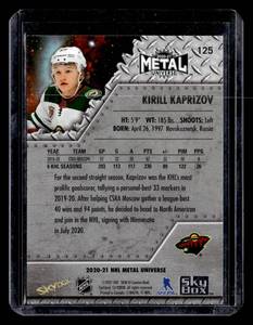 2020 Metal Universe Kirill Kaprizov Rookie Card #125