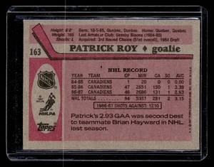 1987 Topps Patrick Roy #163