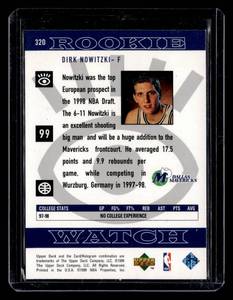 1998 Upper Deck Dirk Nowitzki Rookie Card #320