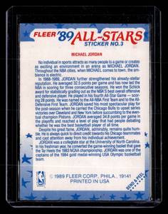 1989 Fleer All Star Sticker Michael Jordan #3